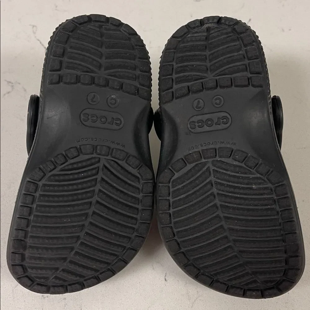 CROCS Kids Black Water Shoes Crocs Little Classic Clog Size 7